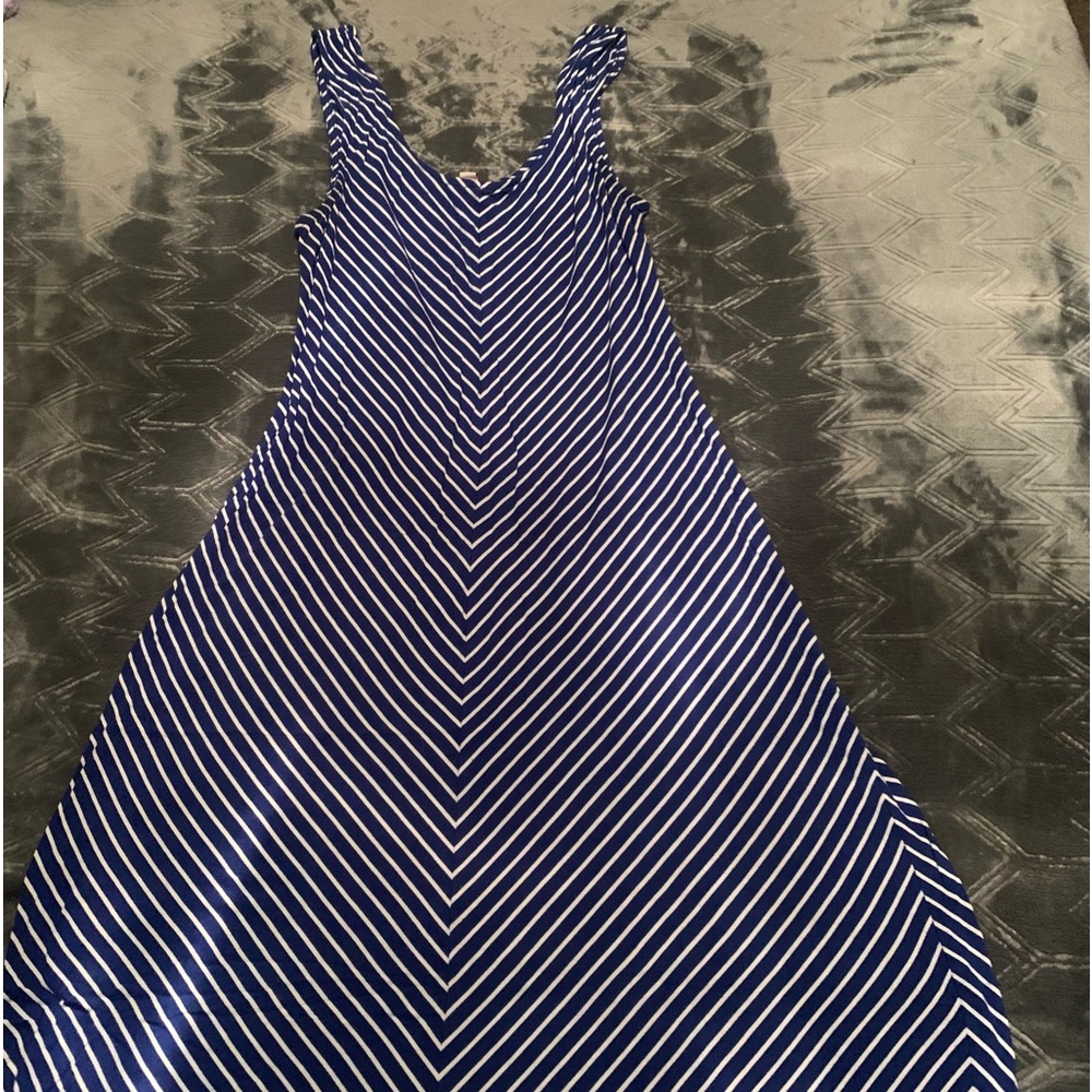 Merona: Blue & White Maxi Dress, Size L